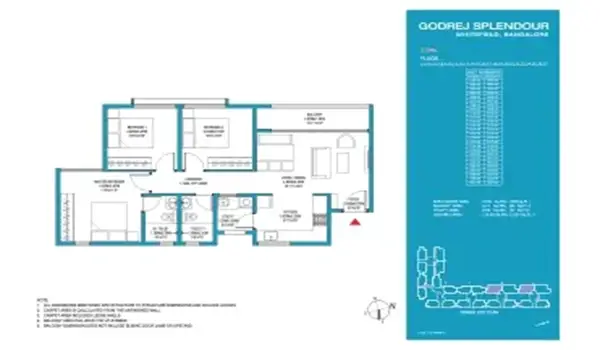 Godrej Splendor 3 BHK floor plan